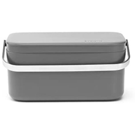 Brabantia Bio Eimer, Abfalleimer, Abfallbehälter, Komposteimer, Kunststoff, Dark Grey, 117541
