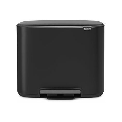 Brabantia Bo Pedal - Cestino per rifiuti, acciaio inox, nero, 36 litri