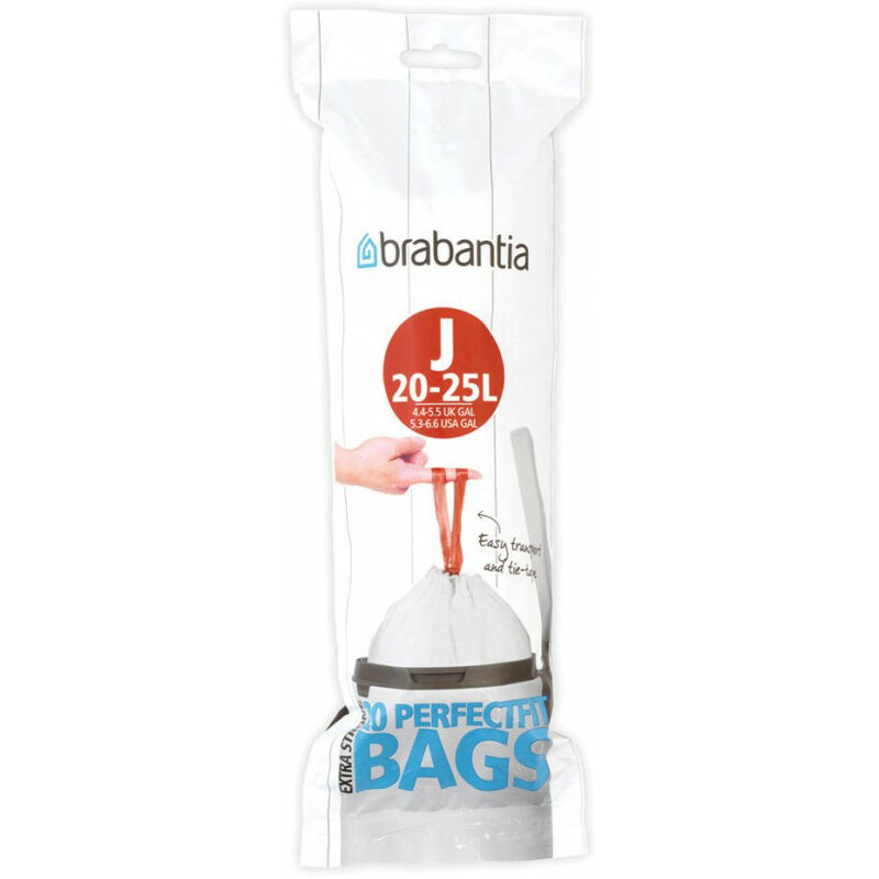 Brabantia - Rouleau de 20 sacs poubelle 23 l blanc code j - Blanc