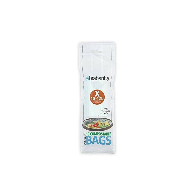Brabantia - Sacs PerfectFit,Code x 12 l, 10 sacs compostables (118685)