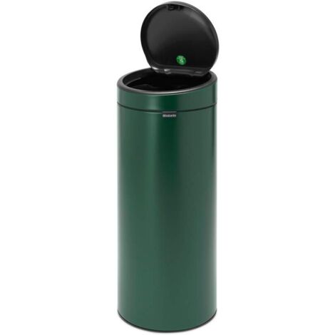 Brabantia Cestino da Cucina Touch, Lega di Acciaio, Colore: Verde Pino, (30 L) EU