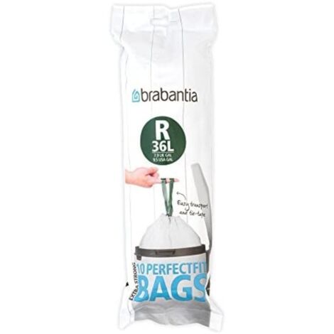 Brabantia Code R Abfallbeutel 36 L, Weiß, 10 Stück.