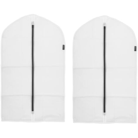 Brabantia - Copriabiti M - Custodia Protettiva per Abiti - per Armadi - Organizer per Stendibiancheria - Custodia Trasparente da Appendere - Adatta per Cappotti - Set di 2 - White - 60 x 100 cm