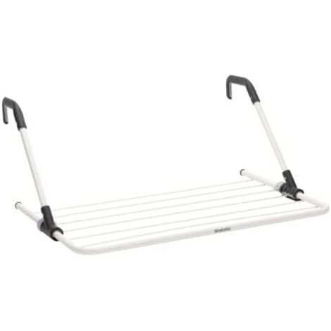Brabantia - Corde à linge suspendue - Optimise l'espace - Bras repliables - pour portes étroites - avec serrure intelligente - Facile à installer - White - 4.5m