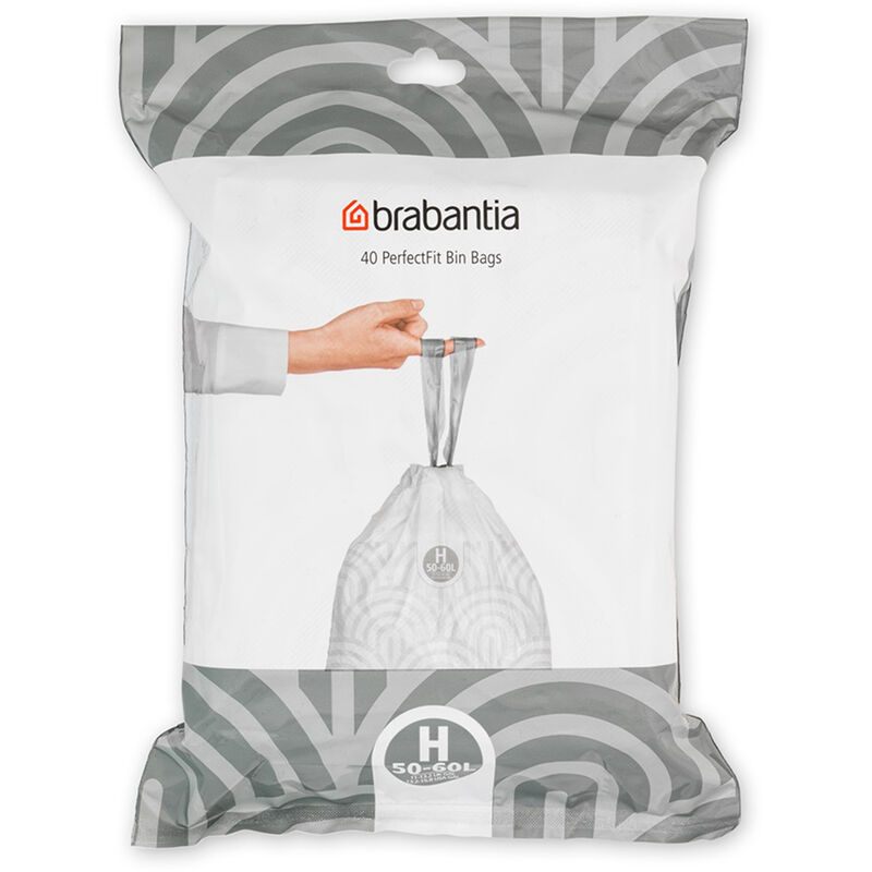Brabantia - Distributeur de 40 sacs poubelle 50-60 l code h - Blanc