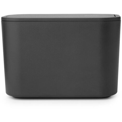 Brabantia - Mindset Contenitore per Rifiuti - Ideale per Rifiuti di Piccole Dimensioni - Coperchio Basculante Rimovibile - Antigraffio - Resistente alla Corrosione - Dark Grey - 8.5 x 15 x 10 cm