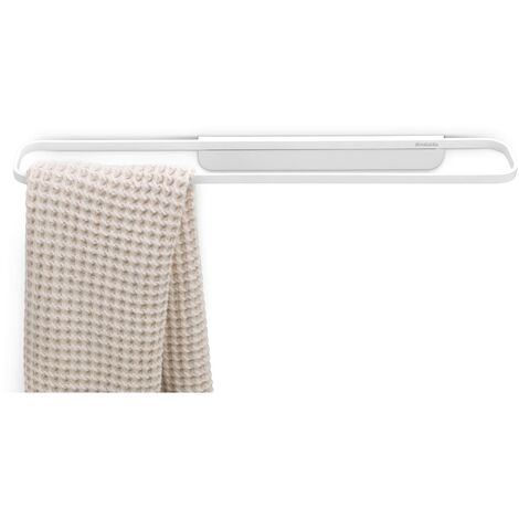 Brabantia - Mindset Porta Asciugamani da Bagno - Adatto ad Asciugamani Normali e Grandi - Resistente alla Corrosione - Portata 2 kg - Materiale di Fissaggio Incluso - Fresh White- 56 x 8.5 x 5 cm