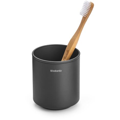 Brabantia - Mindset Portaspazzolino - Spazio Per Più Spazzolini - Antigraffio - Facile da Pulire - Metallo Resistente alla Corrosione - Accessorio da Bagno - Infinite Grey - 9.4 x 8.1 x 8.1 cm