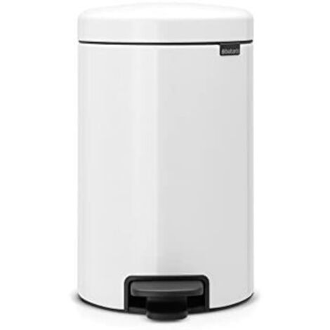 Brabantia NewIcon - Cubo de Basura de Pedal de 12 litros, Color Blanco