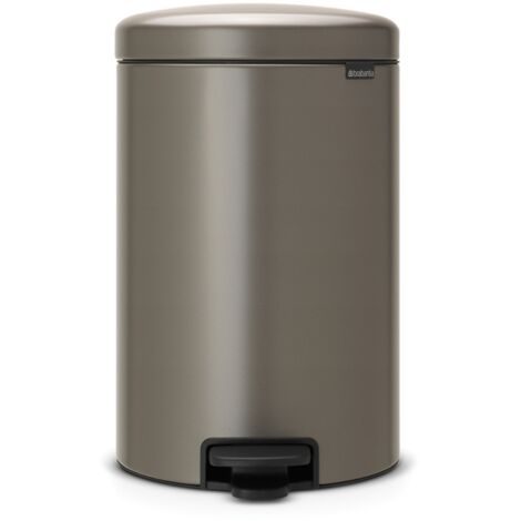 Brabantia Newicon Treteimer, Mülleimer, Abfalleimer, Platinum, 20 L, 114045