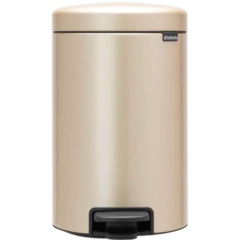 Brabantia Pattumiera a Pedale 12 litri, Lega di Acciaio Plastica - Metallic Gold