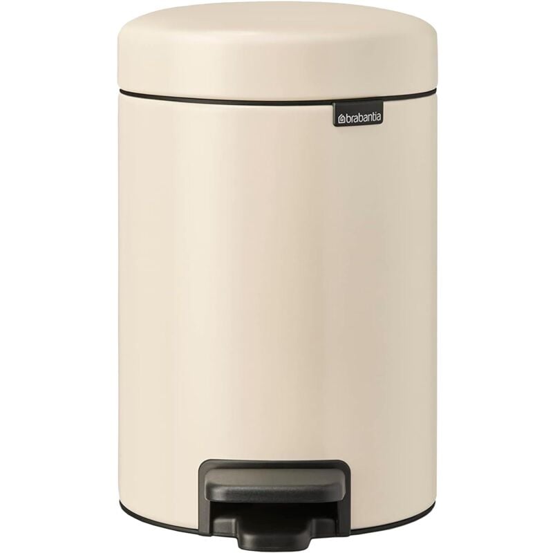 Brabantia - NewIcon Pattumiera a Pedale 3L - Piccolo Cestino per Bagno - Coperchio con Chiusura Soft-Touch - Funzionamento Agevole a Pedale - Secchio