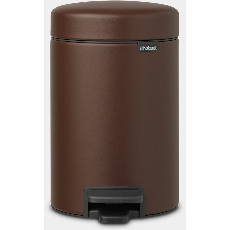 Image of Pattumiera a pedale newicon 3 lt - mineral cosy brown - Brabantia