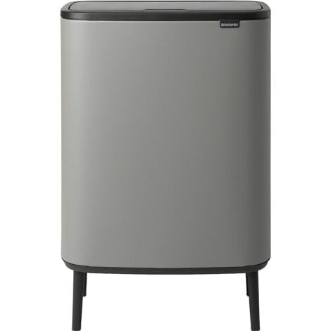 Brabantia Pattumiera Bo Touch Bin Hi, 2 x 30L, Calcestruzzo minerale grigio