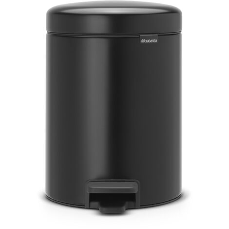 Brabantia Pedal Bin Newicon Pattumiera a Pedale 5 Litri Nero Opaco