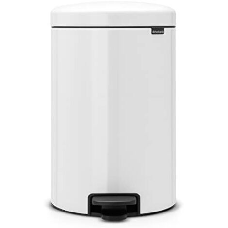 Brabantia Pedal Bin Newicon Pattumiera a Pedale, Secchio Interno in Plastica, Bianco, 20 lt