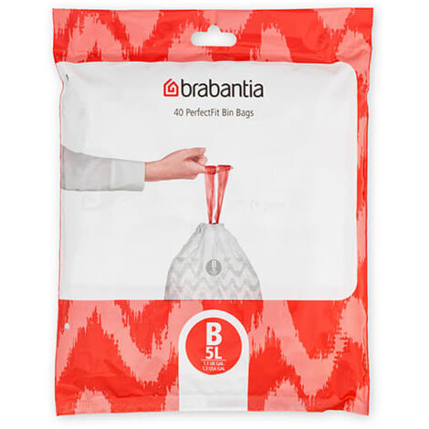 Brabantia PerfectFit Dispenser Pack with 40 Bags - B 5L