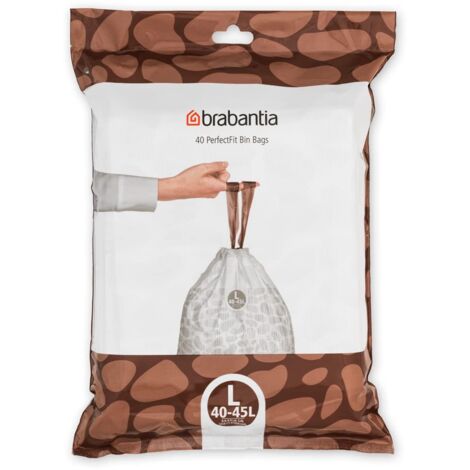 Brabantia PerfectFit Bags, Code L, 40-45L, 40 Bags