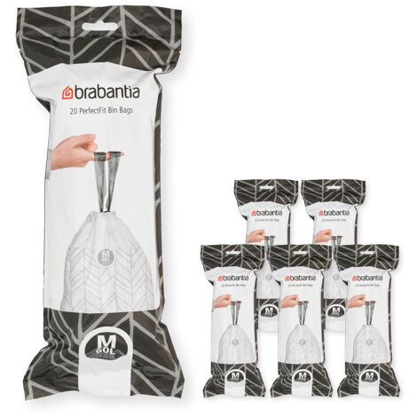 Brabantia PerfectFit Bags, Code M, 60L, 120 Bags