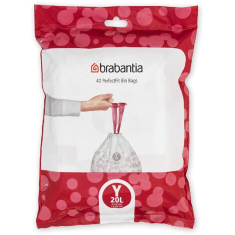 Brabantia PerfectFit Bags, Code Y, 20L, 40 Bags