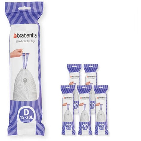 Brabantia PerfectFit Bags D 15-20 litre Multipack of 120 bags 6x20
