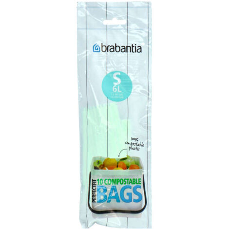 Brabantia PerfectFit Sacchetti Compostabili Tipo S 6 Litri 10 Pezzi