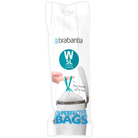 Brabantia PerfectFit Sacchetti Spazzatura Tipo W 5 Litri 20 Pezzi