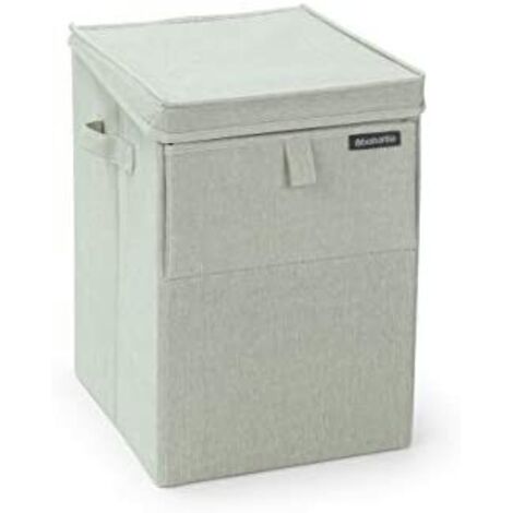 Brabantia - Portabiancheria Impilabile - Salvaspazio per la Separazione - Apertura Frontale e Superiore - Facile da Riempire e Svuotare - Ampio volume - Facile da spostare - Green - 35L
