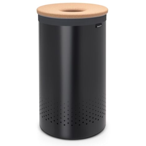Brabantia Portabiancheria, Plastica, Matt Black, 60 L