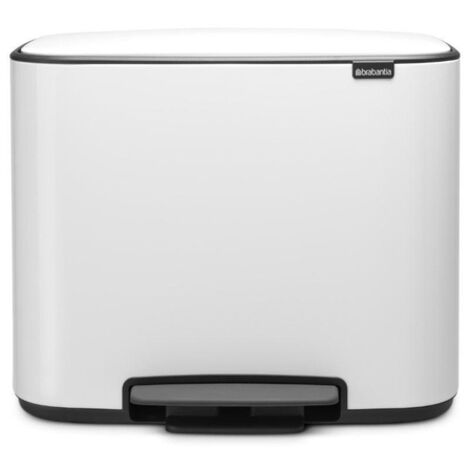 BRABANTIA Poubelle à pédale 11 + 23 L Blanche - Bo 121142