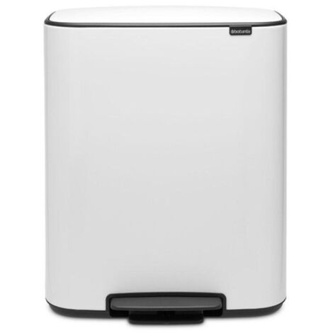 BRABANTIA Poubelle à pédale 2 x 30 L Blanche - Bo 211447