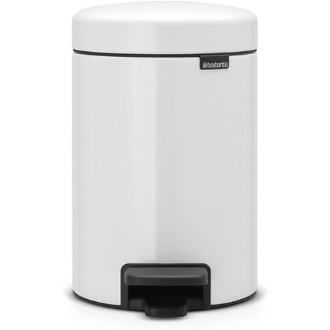 Brabantia Poubelle à Pédale newIcon, 3 litres, Fermeture Silencieuse, Seau en Plastique - Almond