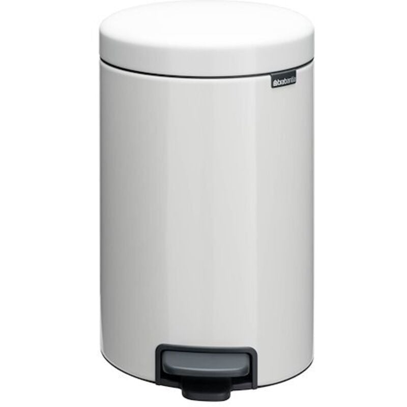 Poubelle blanche 30 litres Brabantia ronde à pédale