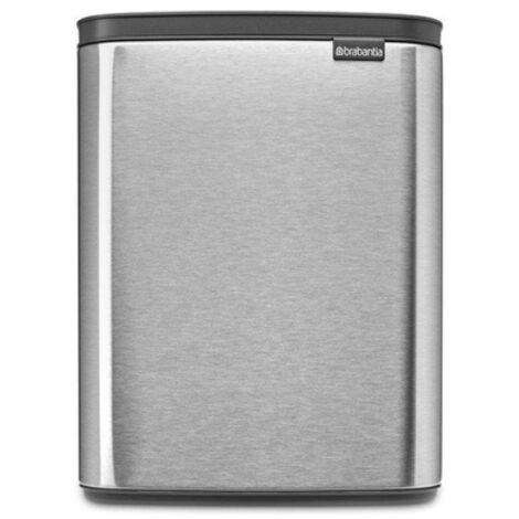 Brabantia - Poubelle de poubelle Bo 12 L - Élégant et pratique - Couvercle de ouverture et fermeture faciles suave - Hygiénique, peu encombrant - Poignée de transport - Pour la salle de bains, le bure