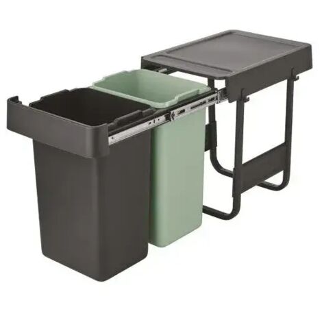 BRABANTIA Poubelle encastrable 2 x 15 L - Sort & Go Built-In