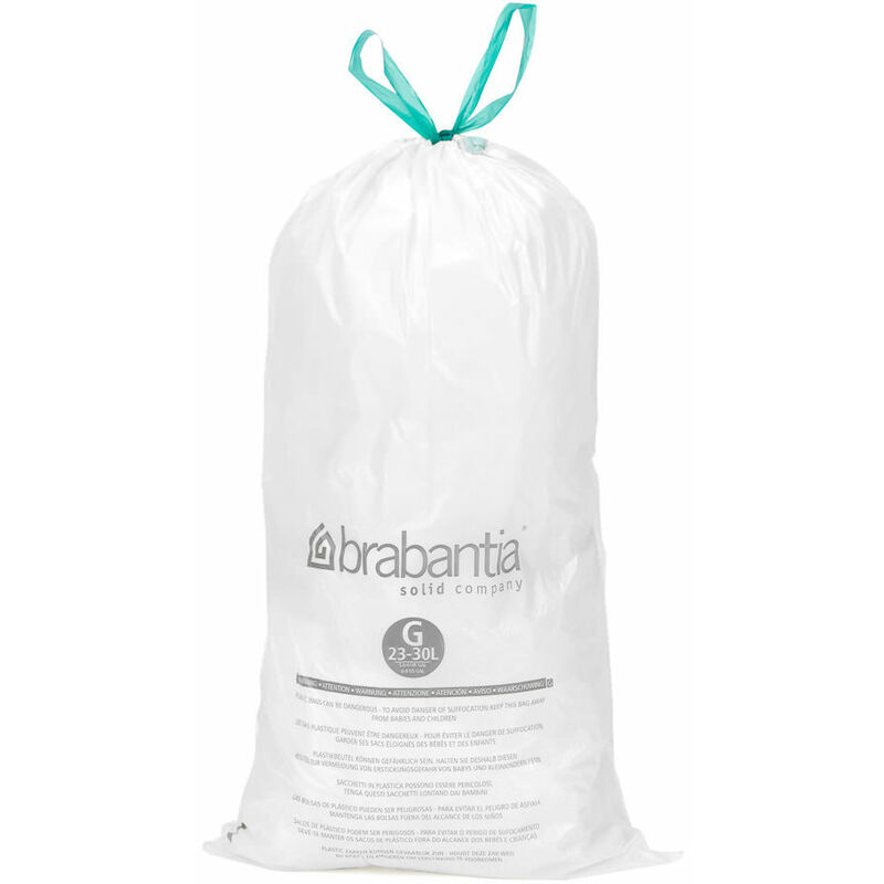 Brabantia - Rouleau 20 sacs poubelles 30 l blanc Code g - Blanc