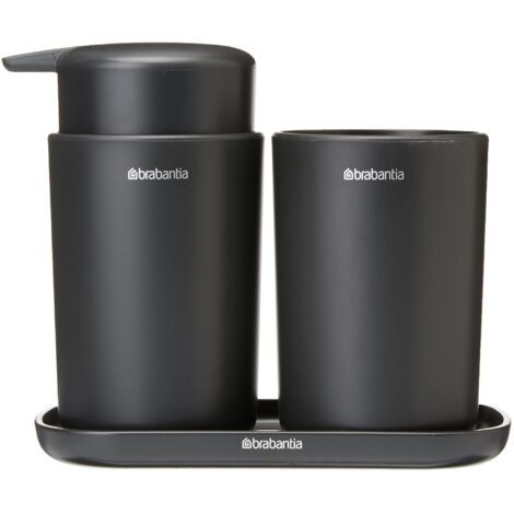 Brabantia - Set da bagno, Grigio scuro, Set di 3