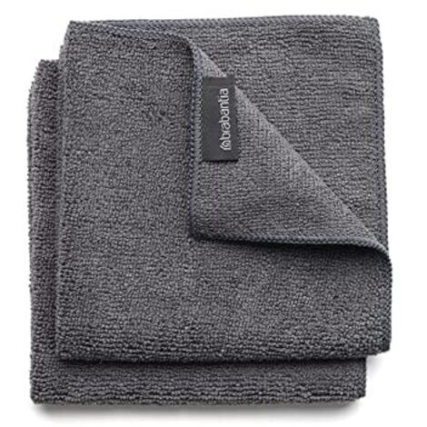 Brabantia Sink Side Set 2 Panni Pulizia, Microfibra, Dark Grey