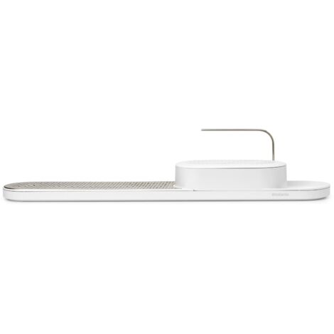 Brabantia SinkStyle Organizer Lavello Cucina e Vassoio di Asciugatura con Vassoio di Sgocciolamento e Piastra Rimovibile in Acciaio Inox, Soluzione Elegante per la Cucina, Mineral Fresh White