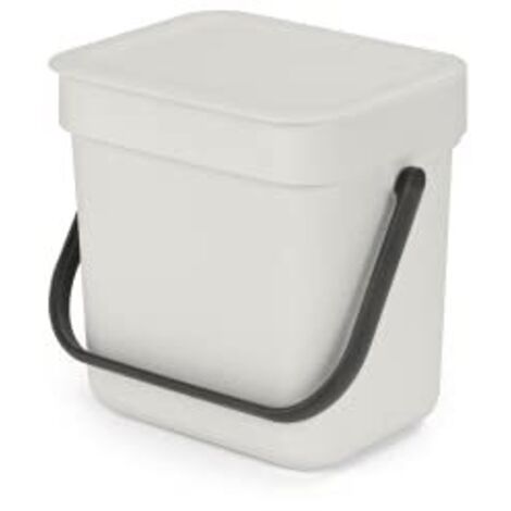 Brabantia Sort & Go - Komposteimer für die Küche, kleine Größe, 3 L, hellgrau