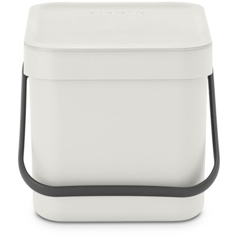 Brabantia Sort e Go Contenitore per Rifiuti Grigio Chiaro 6 Litri