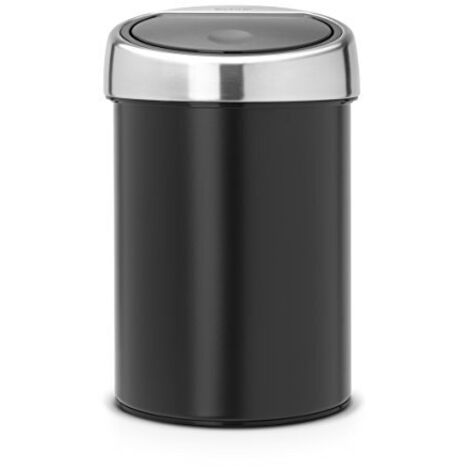 Brabantia Touch Bin 364440 - Cestino per rifiuti de, 3 l, secchio interno in plastica rimovibile de, nero opaco