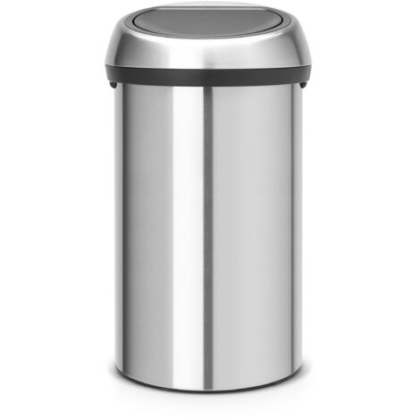 Brabantia Touch Bin Pattumiera in Acciaio, Coperchio Inox Satinato, 60 L, Inox Satinato