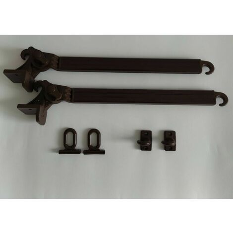 Braccetti Tende da Sole in Alluminio 70 cm Coppia Kit con Occhioli e Ganci Vari Colori