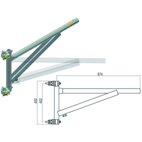 Braccio A Palo Per Carrucola Di Sicurezza Kg.150 - mm.874x452