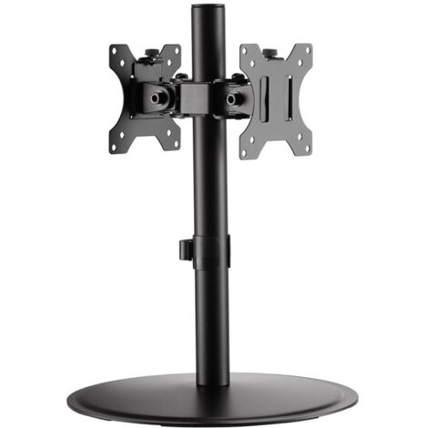 Braccio da scrivania regolabile per 2 monitor da 17'' a 32'' in nero, compatibile con schermi fino a 32 pollici