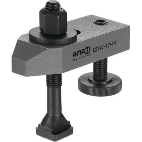 Braccio di serraggio N. 6314V per scanalatura a T 10 mm di serraggio H.8-32 mm vite di serraggio M10x10x80mm AMF