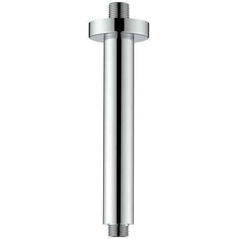 Braccio doccia a soffitto tondo 20 cm con fissaggio rinforzato