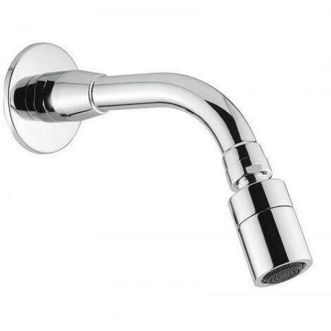 Braccio doccia antivandalo in tubo con soffione orientabile cm 16,5