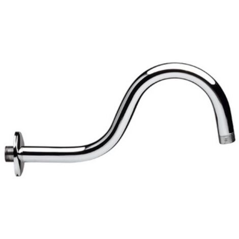 BRACCIO DOCCIA CURVO IN OTTONE PESANTE CROMATO cm 29